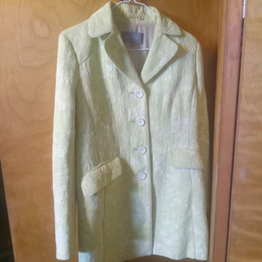 Vintage floral embroidered tapuoca green Coat, blazer.